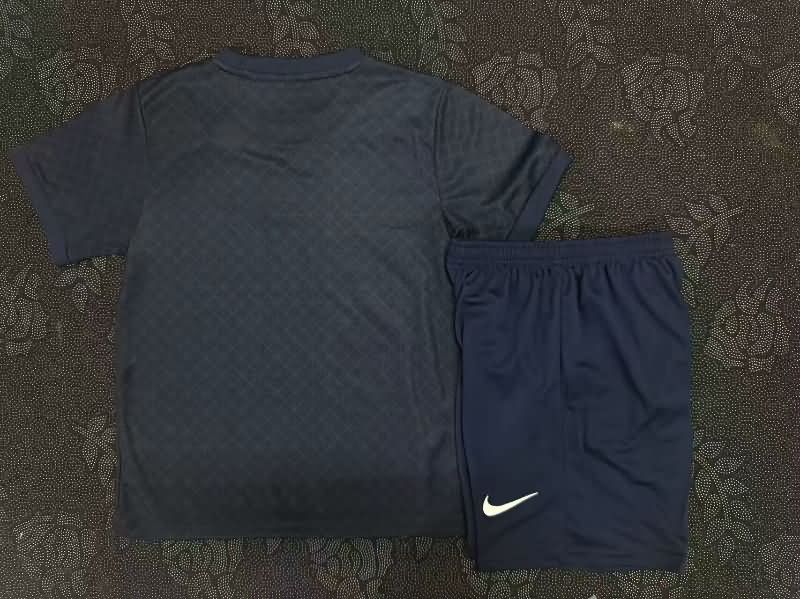 Kids Paris St German 25/26 Home Soccer Jersey And Shorts Leaked