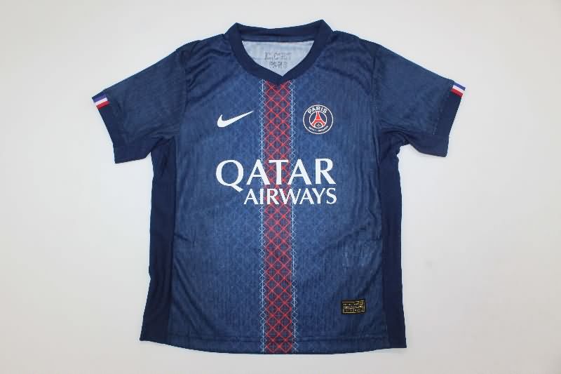 Kids Paris St German 25/26 Home Soccer Jersey And Shorts (Player)