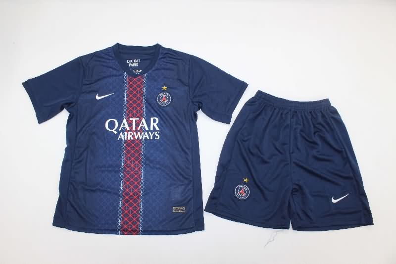 Kids Paris St German 25/26 Home Soccer Jersey And Shorts With Star