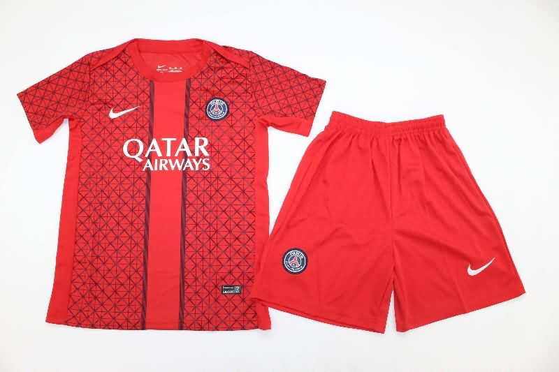Kids Paris St German 25/26 Training Soccer Jersey And Shorts