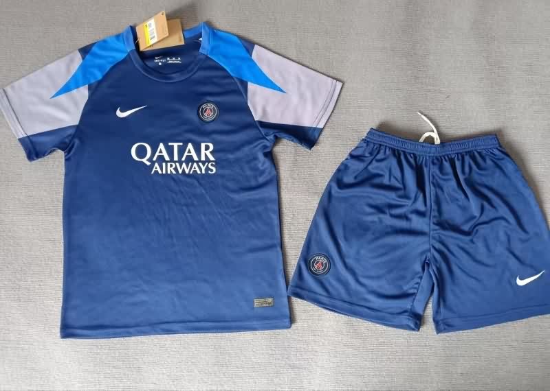 Kids Paris St German 25/26 Training Soccer Jersey And Shorts 04