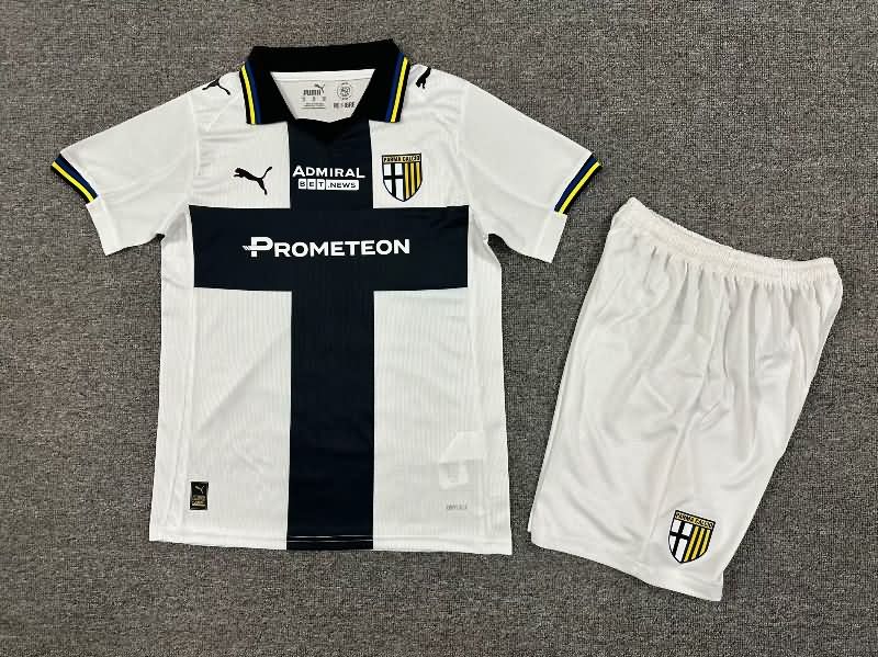 Kids Parma 25/26 Home Soccer Jersey And Shorts
