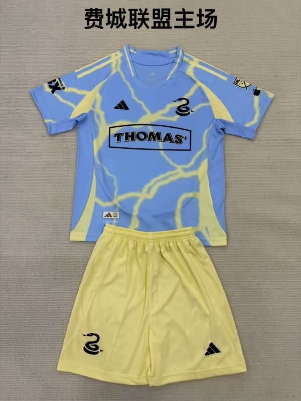 Kids Philadelphia Union 2025 Home Soccer Jersey And Shorts
