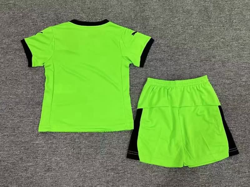 Kids Portugal 2025 Goalkeeper Green Soccer Jersey And Shorts