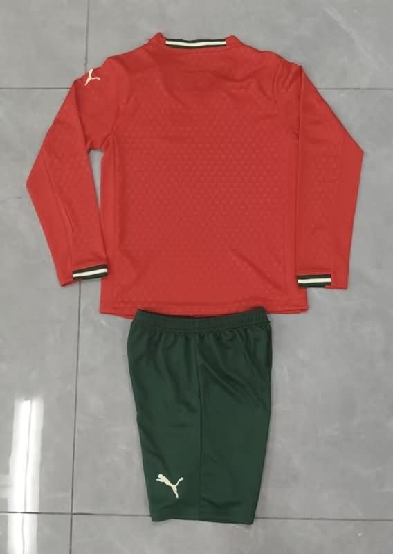 Kids Portugal Soccer Jersey Home Long Sleeve Replica 2025