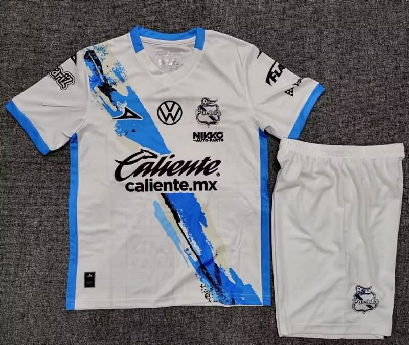 Kids Puebla 25/26 Home Soccer Jersey And Shorts