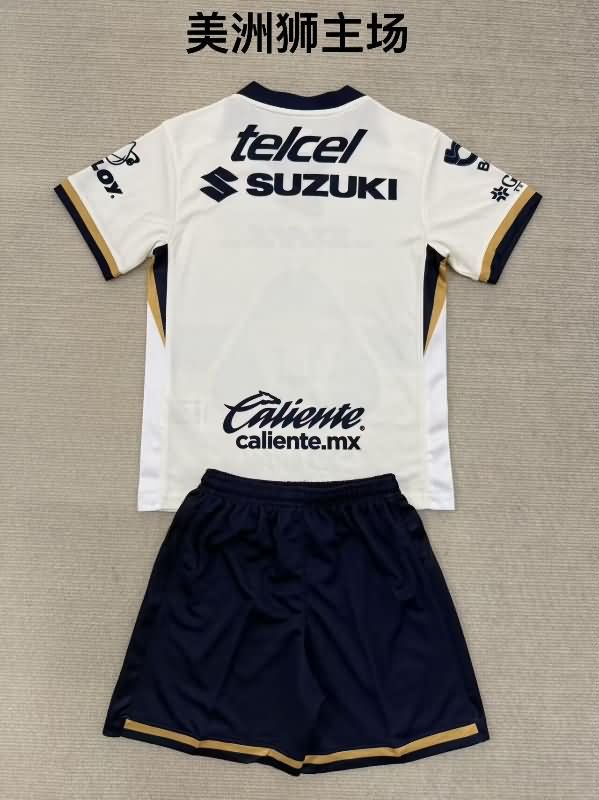 Kids Pumas UNAM 25/26 Home Soccer Jersey And Shorts