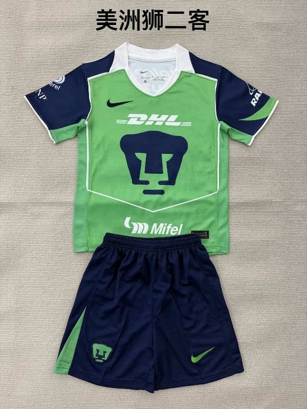 Kids Pumas UNAM 25/26 Third Soccer Jersey And Shorts
