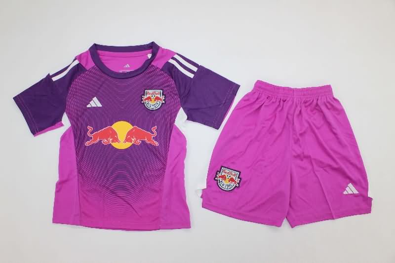 Kids RB New York 2025 Goalkeeper Purple Soccer Jersey And Shorts