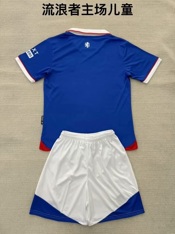 Kids Rangers 25/26 Home Soccer Jersey And Shorts