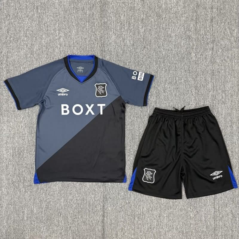 Kids Rangers 25/26 Third Soccer Jersey And Shorts