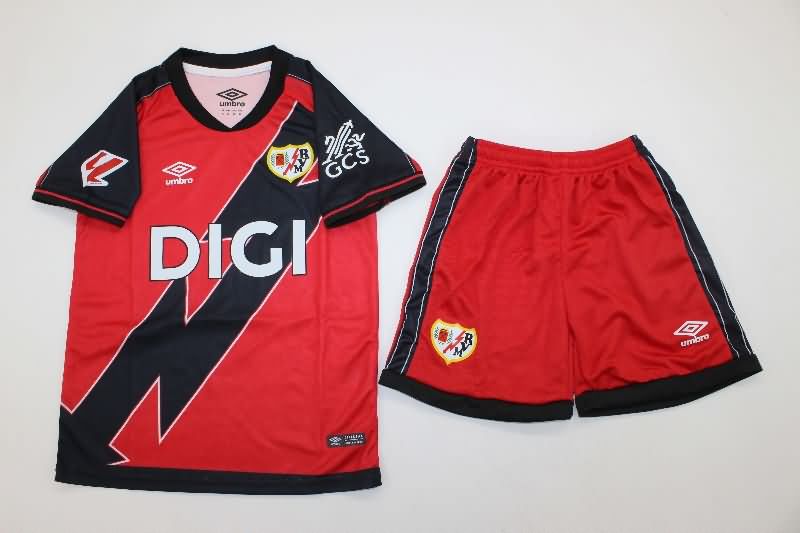 Kids Rayo Vallecano 25/26 Away Soccer Jersey And Shorts