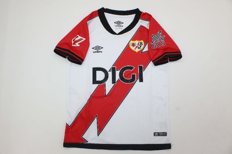 Kids Rayo Vallecano 25/26 Home Soccer Jersey And Shorts
