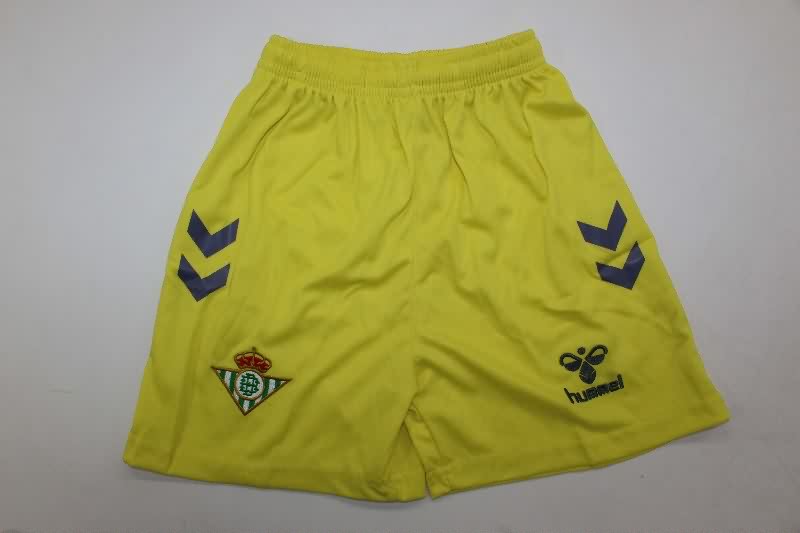 Kids Real Betis 25/26 Goalkeeper Yellow Soccer Jersey And Shorts
