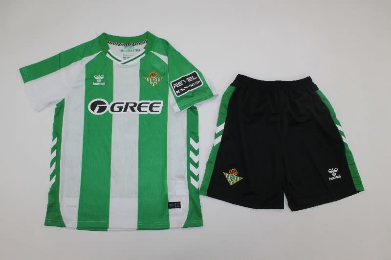 Kids Real Betis 25/26 Home Soccer Jersey And Shorts