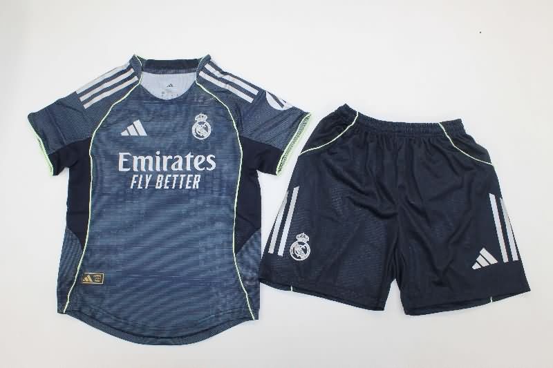 Kids Real Madrid 25/26 Away Soccer Jersey And Shorts (Player)