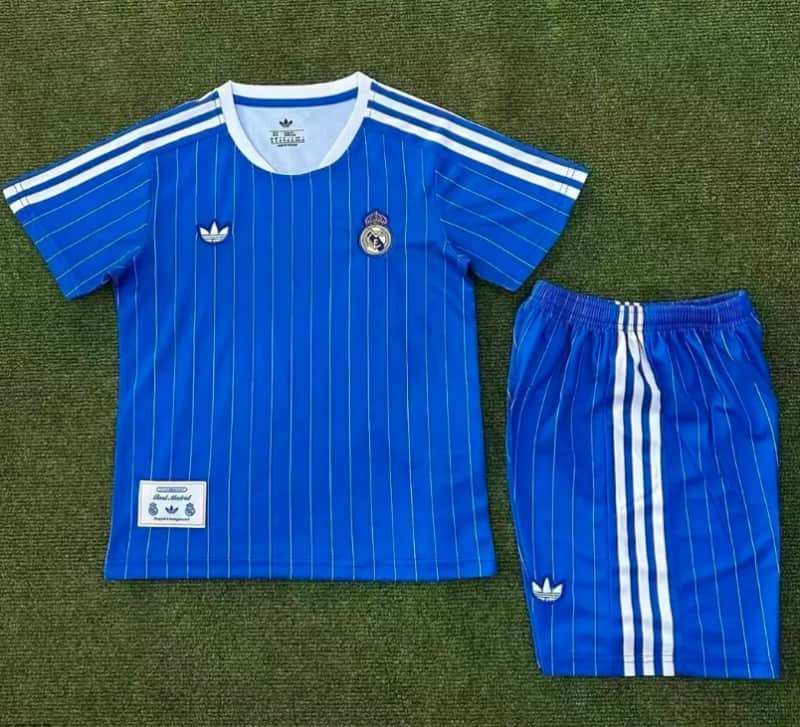 Kids Real Madrid 25/26 Blue Soccer Jersey And Shorts Kids Real Madrid 25/26 Blue Soccer Jersey And Shorts