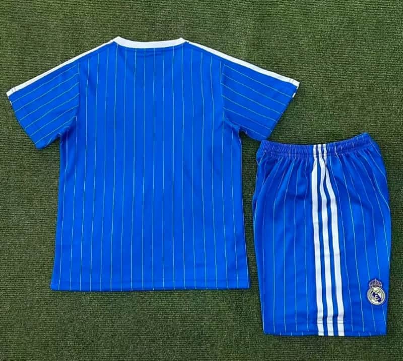 Kids Real Madrid 25/26 Blue Soccer Jersey And Shorts