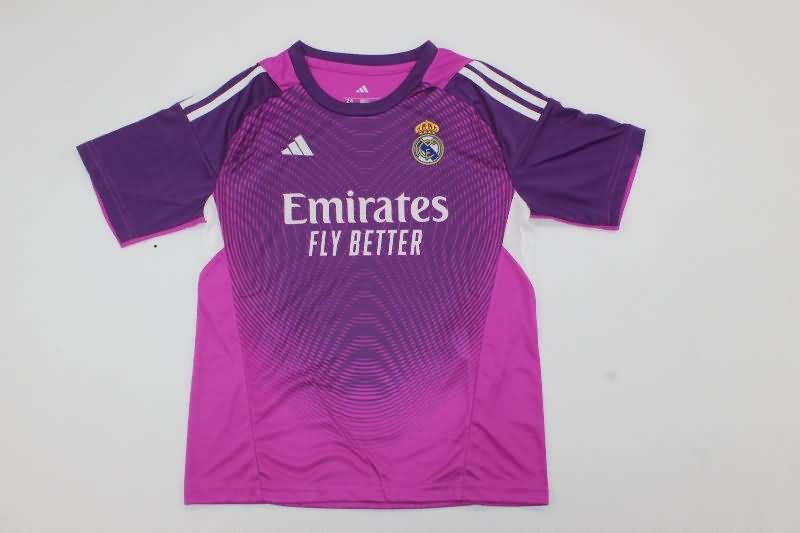 Kids Real Madrid 25/26 Goalkeeper Purple Soccer Jersey And Shorts Leaked