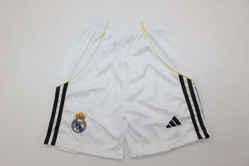 Kids Real Madrid 25/26 Home Long Sleeve Soccer Jersey And Shorts