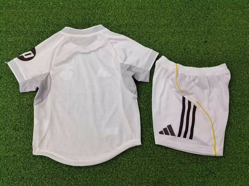 Kids Real Madrid 25/26 Home Soccer Jersey And Shorts (Player) Leaked