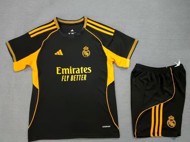 Kids Real Madrid 25/26 Special Soccer Jersey And Shorts 05