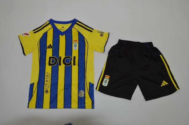 Kids Real Oviedo 25/26 Away Soccer Jersey And Shorts