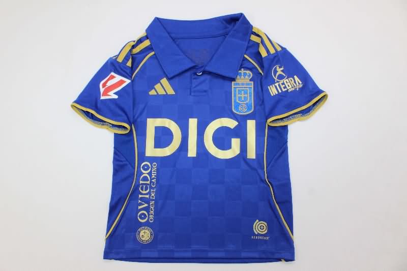 Kids Real Oviedo 25/26 Home Soccer Jersey And Shorts