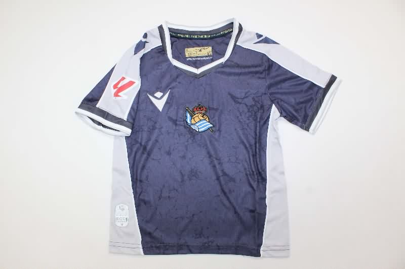 Kids Real Sociedad 25/26 Away Soccer Jersey And Shorts