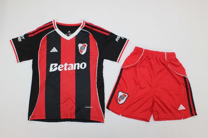 Kids River Plate 25/26 Away Soccer Jersey And Shorts