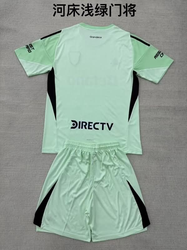 Kids River Plate 25/26 Goalkeeper Green Soccer Jersey And Shorts