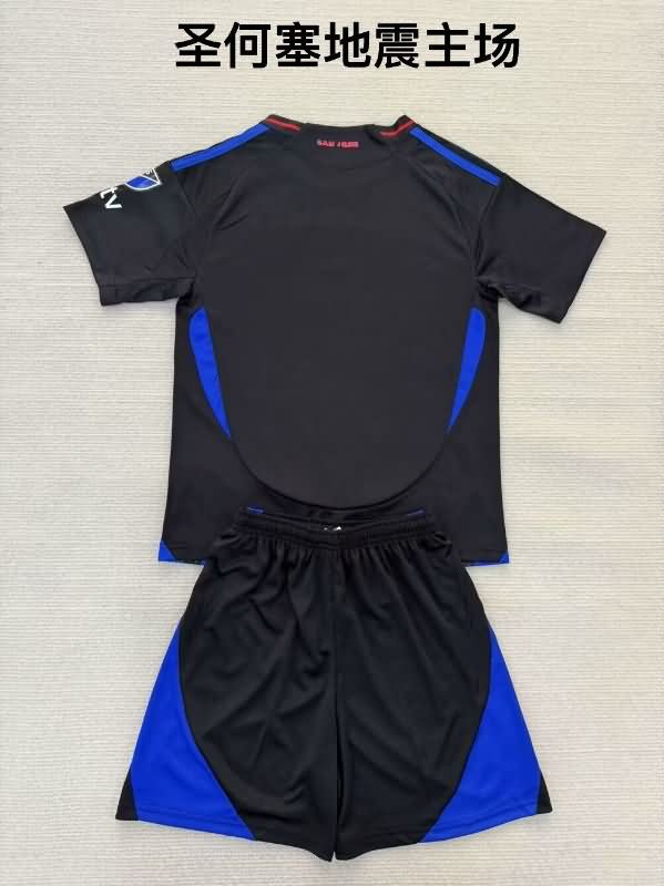 Kids San Jose Earthquakes 2025 Home Soccer Jersey And Shorts