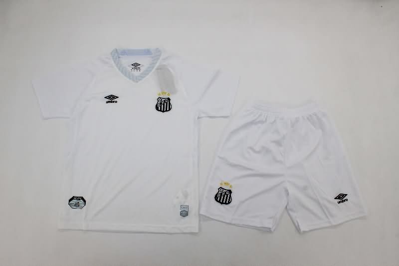 Kids Santos 2025 Home Soccer Jersey And Shorts