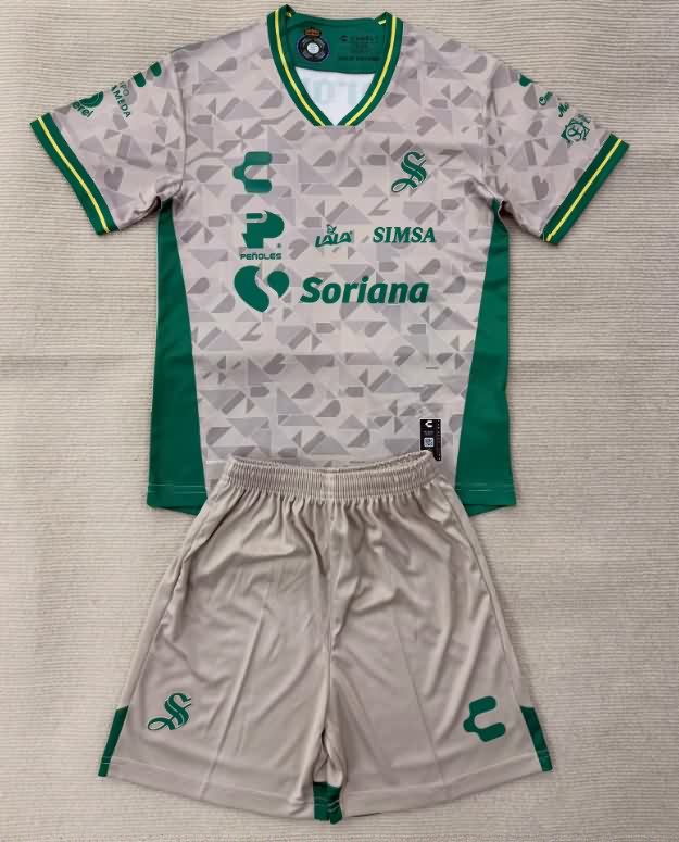 Kids Santos Laguna 25/26 Away Soccer Jersey And Shorts