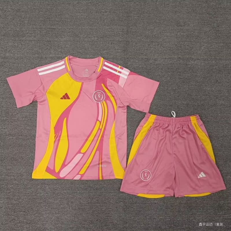 Kids Scotland 2025 Female EURO Away Soccer Jersey And Shorts