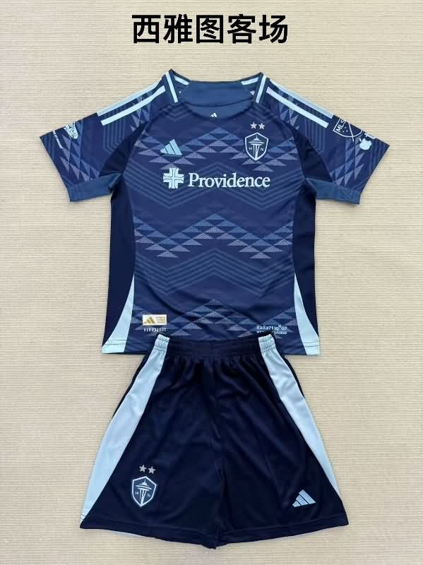 Kids Seattle Sounders 2025 Away Soccer Jersey And Shorts