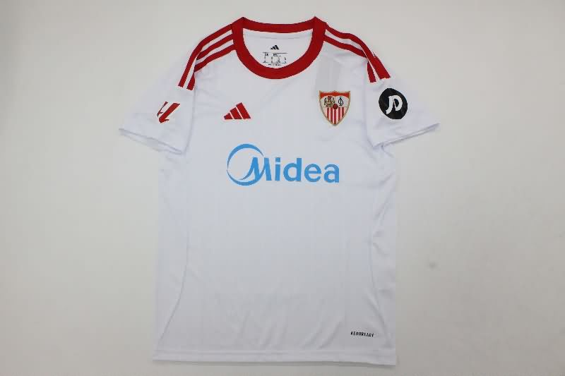Kids Sevilla 25/26 Home Soccer Jersey And Shorts