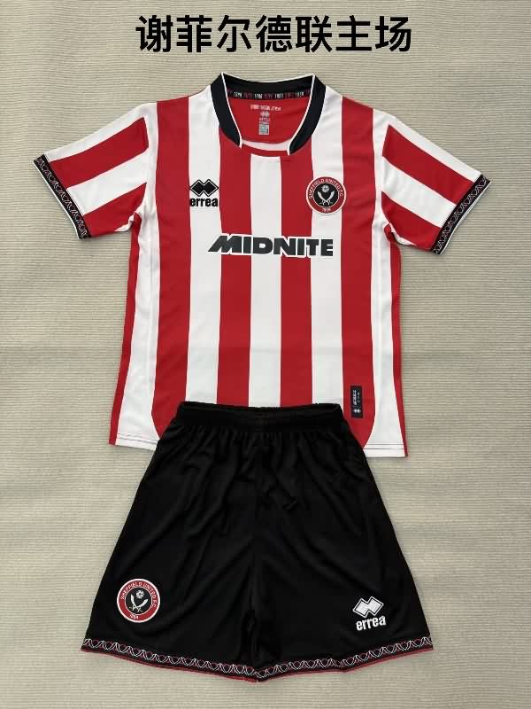 Kids Sheffield United 25/26 Home Soccer Jersey And Shorts