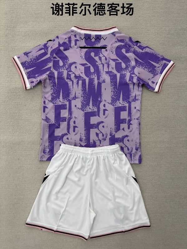 Kids Sheffield Wednesday 25/26 Away Soccer Jersey And Shorts