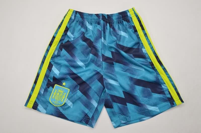 Kids Spain 2026 Goalkeeper Blue Soccer Jersey And Shorts