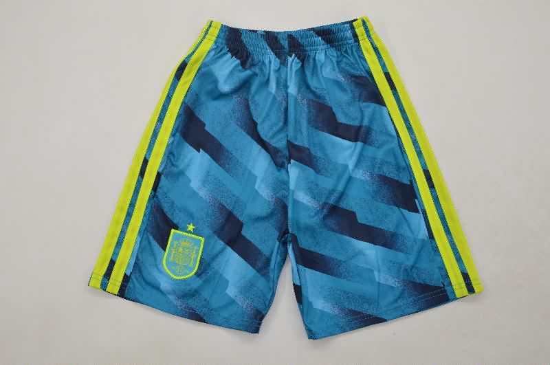 Kids Spain 2026 Goalkeeper Blue Long Sleeve Soccer Jersey And Shorts