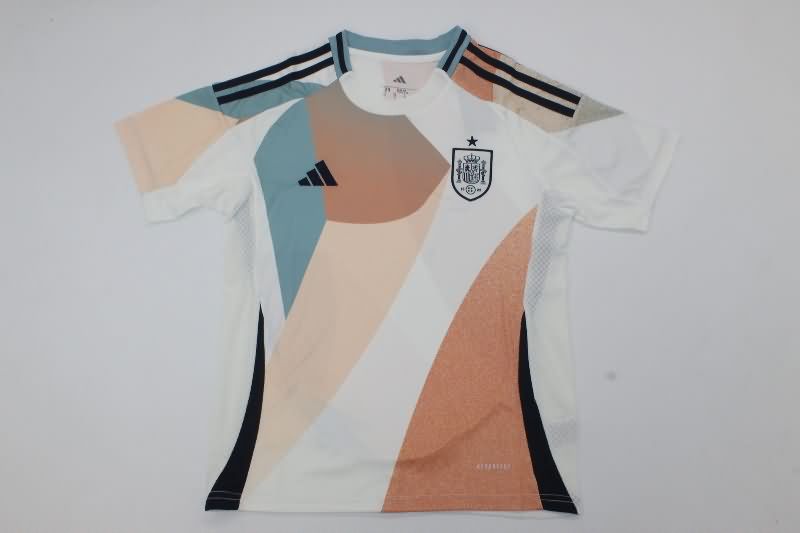 Kids Spain 2025 Female EURO Away Soccer Jersey And Shorts