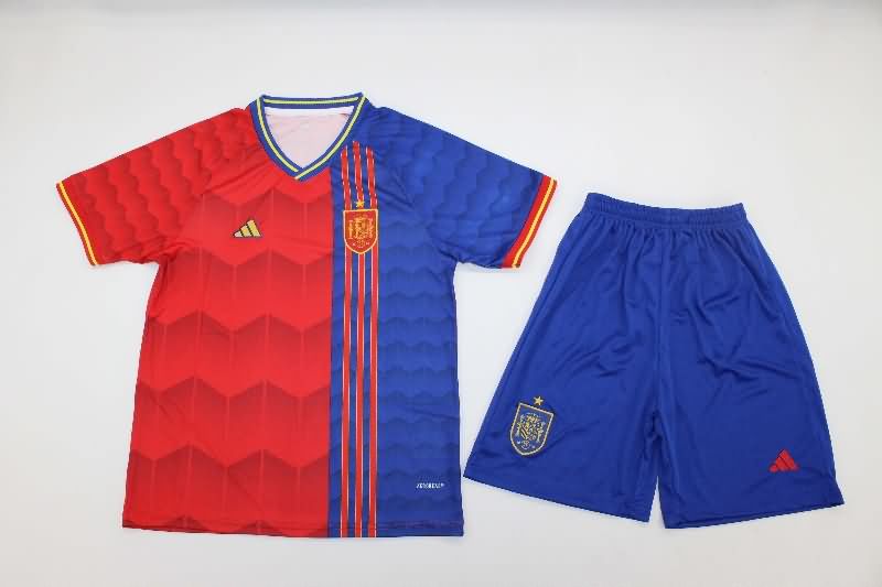 Kids Spain 2025 Training Soccer Jersey And Shorts