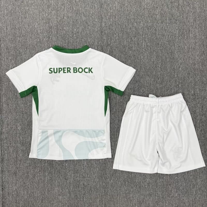 Kids Sporting Lisbon 25/26 Away Soccer Jersey And Shorts