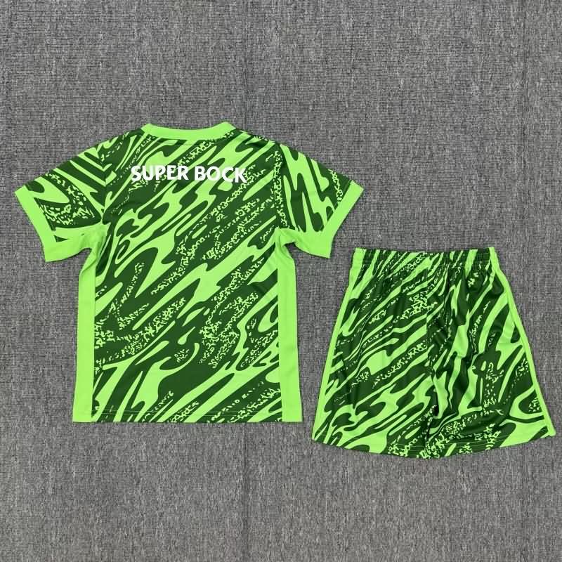 Kids Sporting Lisbon 25/26 Goalkeeper Green Soccer Jersey And Shorts