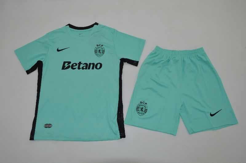 Kids Sporting Lisbon 25/26 Third Soccer Jersey And Shorts