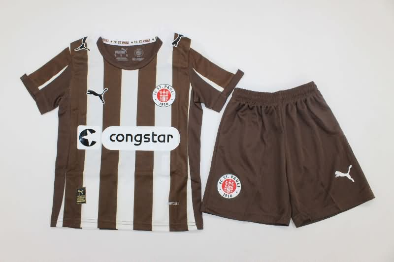 Kids St Pauli 25/26 Home Soccer Jersey And Shorts