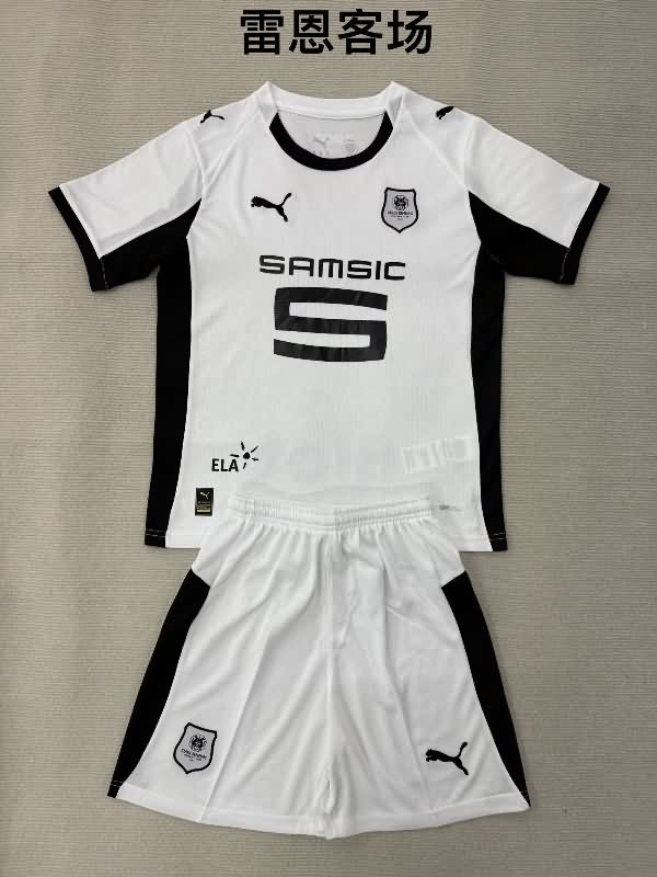 Kids Stade Rennais 25/26 Away Soccer Jersey And Shorts