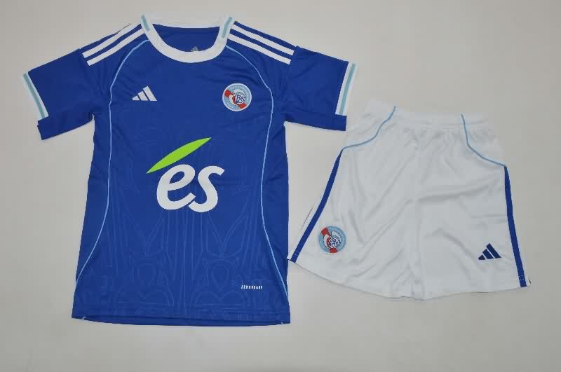 Kids Strasbourg 25/26 Home Soccer Jersey And Shorts