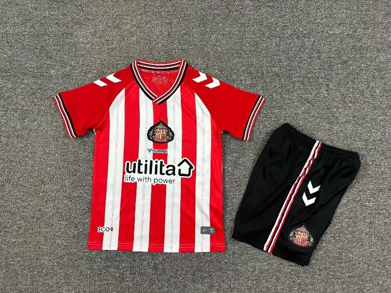 Kids Sunderland 25/26 Home Soccer Jersey And Shorts